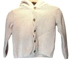 Carters Baby Girls Chunky Knit Button Up Hooded Cardigan Size 12 Months Pink